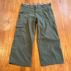 Sportswear Cropped Pants Relaxed Fit Womens‎ Green Cargo Casual